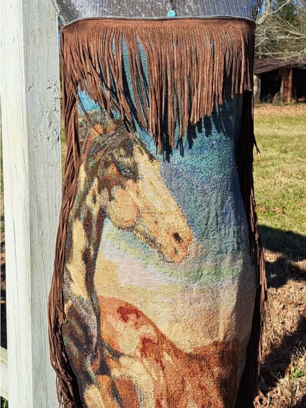 Fringed horse Tapestry handmade Dress